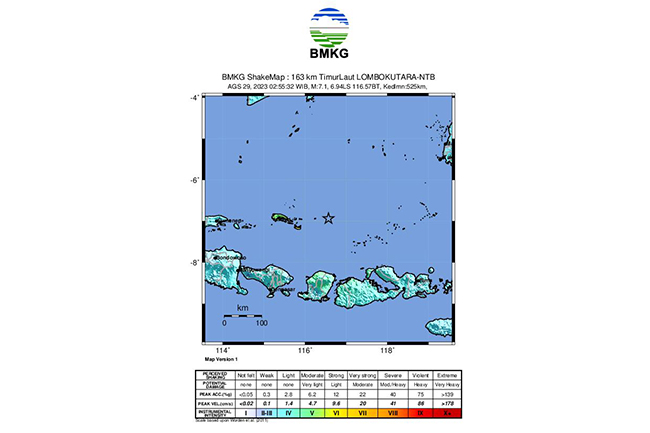 Gempabumi Tektonik M7,1 Guncang Lombok, Warga Panik Berhamburan Keluar Rumah