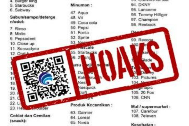 Kominfo Pastikan Daftar 121 Produk Israel Hoaks, Apindo: Jangan Asal Boikot
