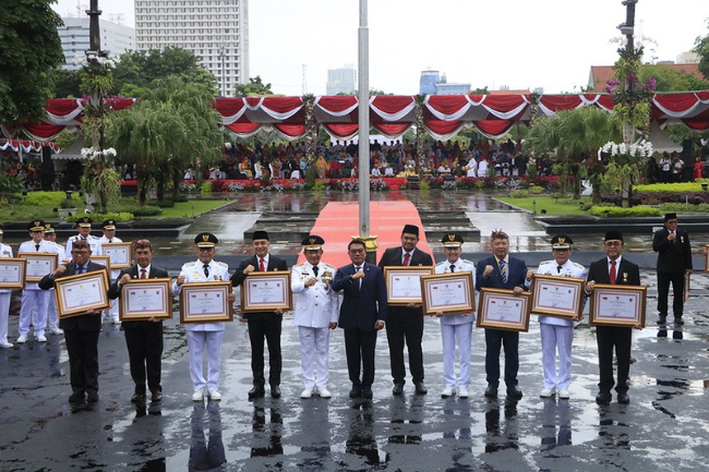 Pertama Dalam Sejarah, Balai Kota Surabaya Jadi Lokasi Upacara Hari Otoda Nasional 2024