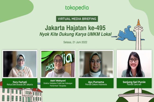 Ultah Jakarta ke-495, Tokopedia dan Dekranasda DKI Ajak Masyarakat Dukung UMKM Lokal