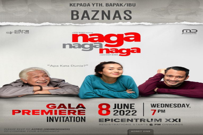 BAZNAS Apresiasi Deddy Mizwar Angkat Isu Filantropi di Film Naga Naga Naga