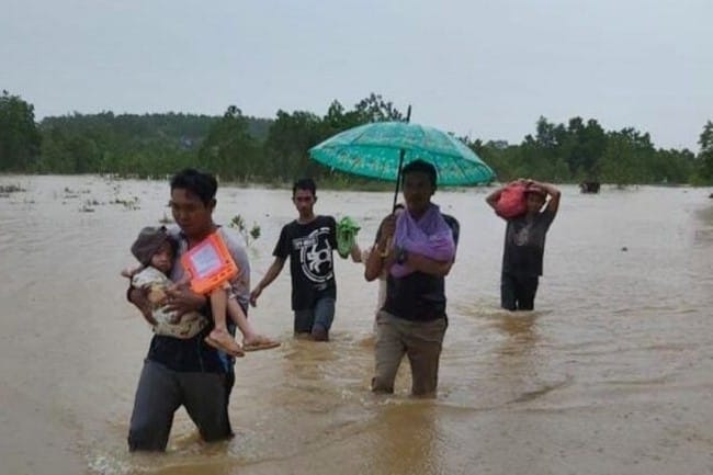  Seharian Diguyur Hujan, Beberapa Desa di Tanah Laut Terendam Banjir
