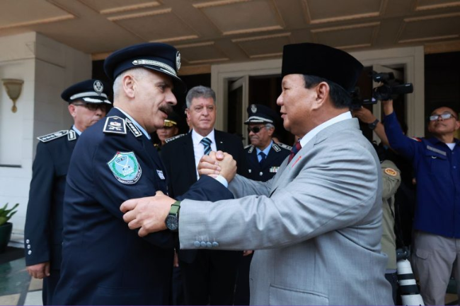 Menhan Prabowo Terima Kunjungan Kepala Kepolisian Palestina