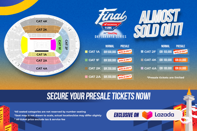 Presale Periode Pertama Penjualan Tiket Final DBL Seri DKI Jakarta Di ...