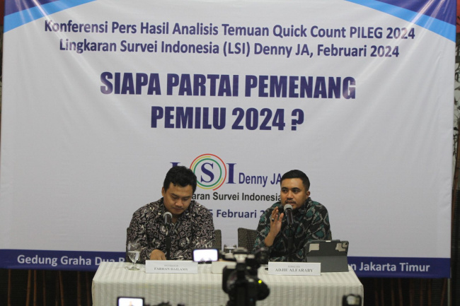 Quick Count LSI Denny JA: PDIP Ungguli Golkar dan Gerindra