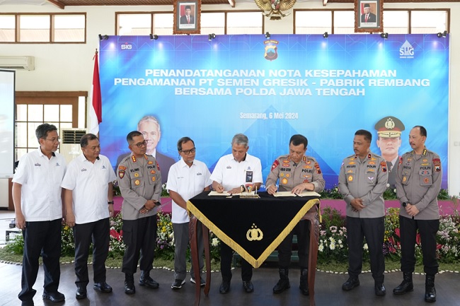 Bersinergi dengan Polda Jawa Tengah, Semen Gresik Gelar Penandatanganan MoU Pengamanan Objek Vital Nasional