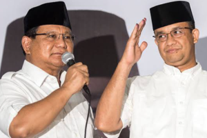 Ketua Umum Partai Gerindra, Prabowo Subianto, dan Anies Baswedan. (Foto: Antara)