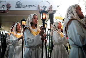 Ibadah Misa malam Natal di Gereja Katedral Jakarta